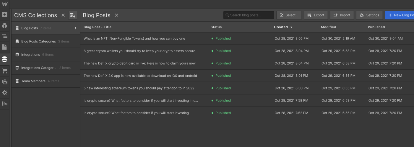 CMS Collection - CSWallet Webflow Template