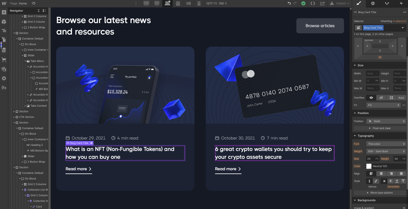 Dynamic Content CMS - CSWallet Webflow Template