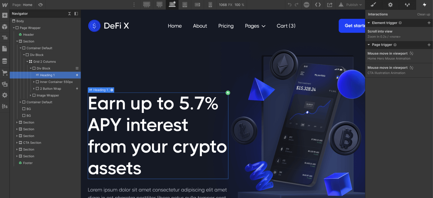 Animations - CSWallet Webflow Template