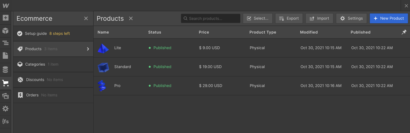 eCommerce Page - CSWallet Webflow Template