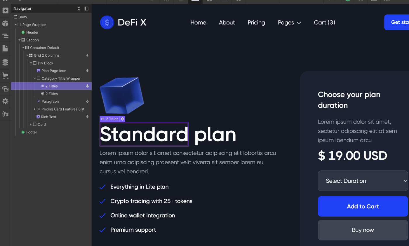 eCommerce Page - CSWallet Webflow Template